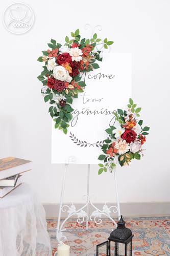 Odouzy Pack of 2 Wedding Arch, Artificial Flowers, Wedding Decor，Flower Garland Be Suited to Banquet, Party, Reception Ent...