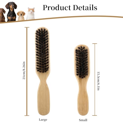 Soft Boar Bristle Dog Brush for Short Haired Dogs - Made of Wood, Gentle Deshedding & Grooming Tool, Ideal Dog Hair Brush ...