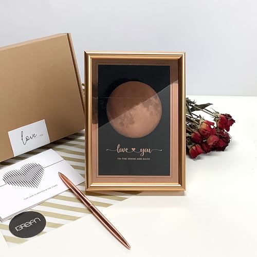 IGREAN I Love You to the Moon and Back - Bronze Moon Print in Frame, Great Gift for Special Occasion, Engagement, Wedding,...