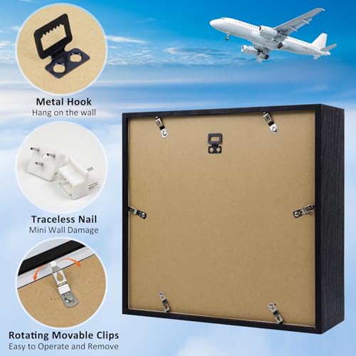 ZEEYUAN Adventure Archive Box 12x12inch Adventure Box for Travel Life in a Box Memories Shadow Box with Slot, Top Loading ...