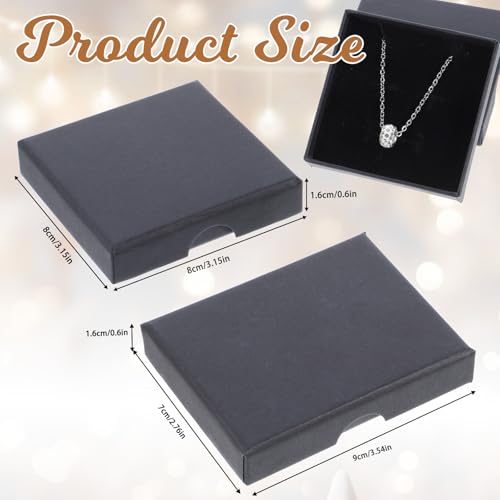 Thinp 2 Pack Foam Fill Cardboard Paper Jewelry Box Small Jewelry Gift Box Christmas Gift Box Necklace Bracelet Earring Org...