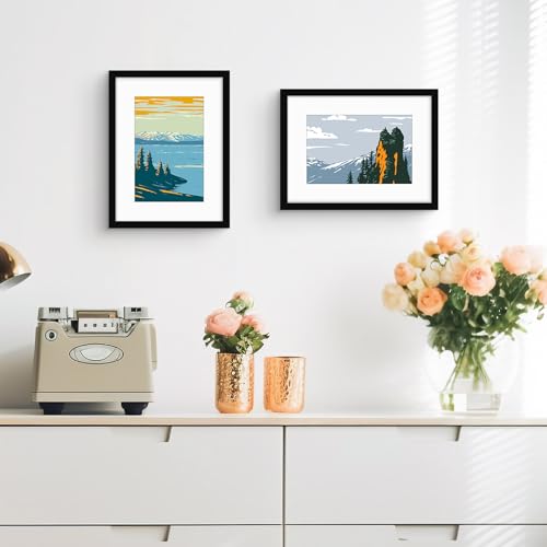 Golden State Art, 12x16 Picture Frame - Solid Wood with Real Glass - Display Pictures 8x12 with Mat or 12x16 without Mat -...