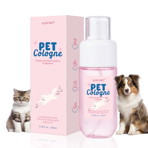 GJYC PET Dog & Cat Cologne | Long-Lasting Classic Powdery Scent | Fur-Conditioning, Non-Sticky Odor Control Formula | Trav...