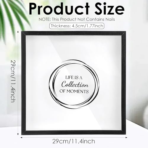 HOFURME Travel Adventure Archive Shadow Box For Memories, Concert Travel Ticket Stub Memory Top Loading Shadow Keepsake Bo...