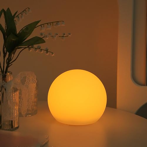LED Globe Orb Light, 6-in LED Light Ball for Kid, 16 Dimmable Colors & 4 Modes Light Up Ball Mood Lamp w/Remote, Rechargea...