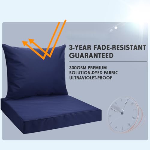 Mindsoft 4 Set Patio Cushion Covers Replacement Water UV Resistant Outdoor Cushion Slipcovers with Zipper Chair Seat Cover...
