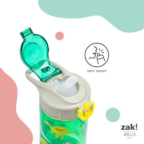 Zak Designs Dr. Seuss Sage Kids Water Bottle For School or Travel, 16oz Durable Plastic Water Bottle With Straw, Handle, a...