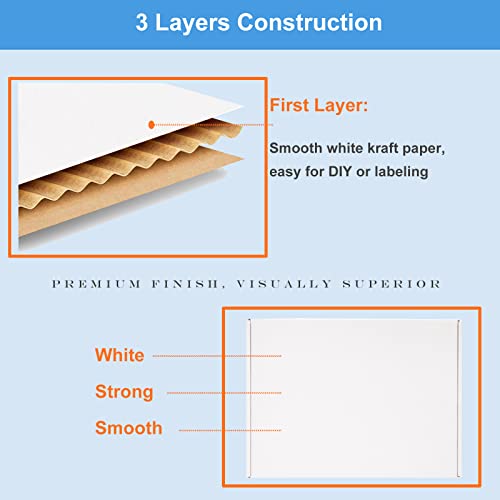 Wowxyz White Shipping Boxes 6x4x3" 60 Pack - Corrugated Cardboard Mailing Boxes for Small Business - Literature Mailer Pac...