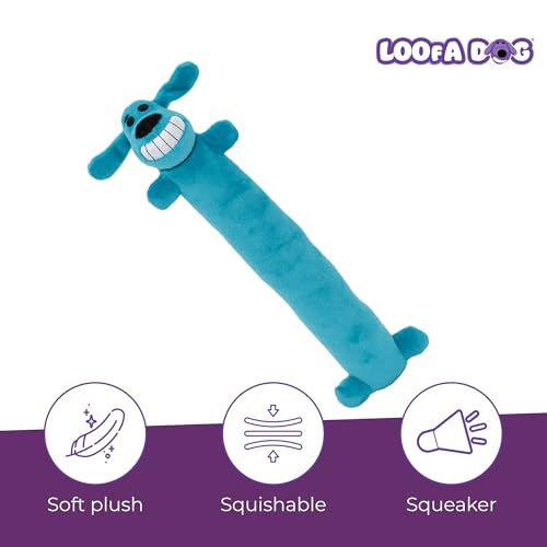 Multipet Original Loofa Dog Plush Toy - Squeaky Toy for All Dogs - Extra Soft Plush - Stuffed Animal Dog Toys for Playing...