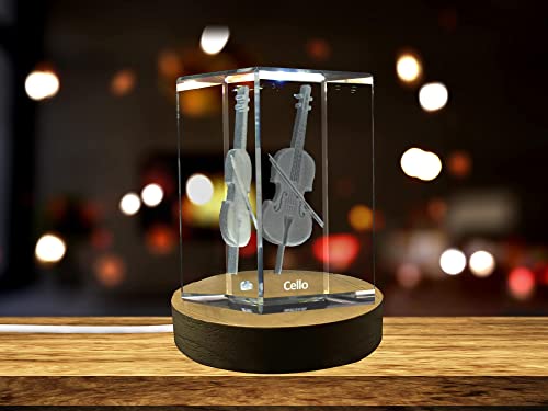 Music Instrument 3D Engraved Crystal 3D Engraved Crystal Keepsake/Gift/Decor/Collectible/Souvenir (Large)
