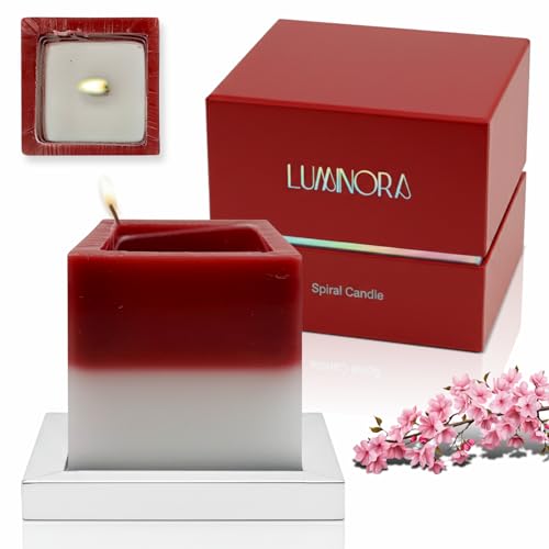 LUMINORA Spiral Scented Candle for Women & Men | Hand-Crafted Decorative Soy Wax Candle | Wooden Wick | Unique Twisted Spi...