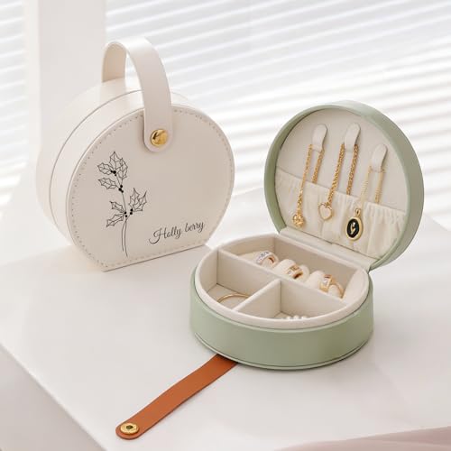 NYLGOXITK Personalized jewelry box with customized name and birth flower shape - Upgradable LED lights + mirror version - ...