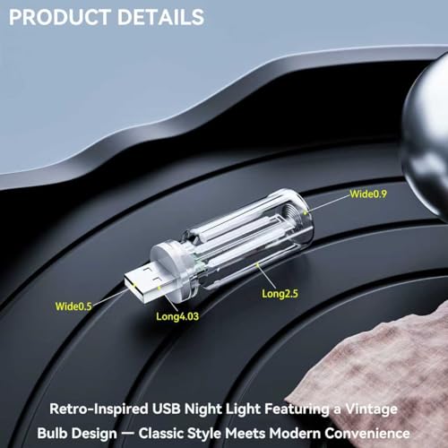 UBAPEV 4 PCS USB Night Light, Touch Dimmable Mini USB LED Car Interior Ambient Lights, Portable Plug-in Glass Bottle Night...