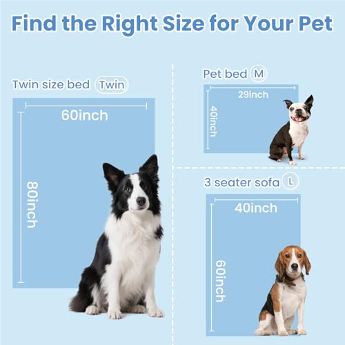 Mora Pets Premium Cooling Blanket for Dogs, Q-MAX>0.5 Washable Breathable Cooling Mat, Lightweight Soft Summer Pet Throw B...