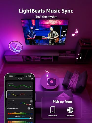 Lepro TB1 AI Smart Table Lamp, RGB+IC Addressable Color Changing Desk Light Alexa Google Home Enable, Music Sync, DIY Endl...
