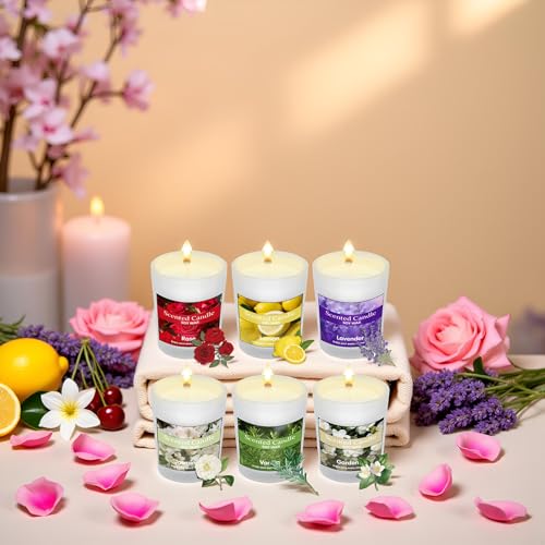 6-Pack Scented Candles Gift Set, Home Relaxation Soy Wax Aromatherapy Candles, Valentine, Anniversary, Christmas Birthday ...
