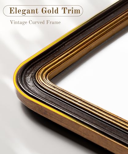 Sonefreiy Vintage 5x7 Picture Frame Antique Dark Brown Gold Photo Frame Resin Hand-Crafted Picture Frames Curved Living Ro...