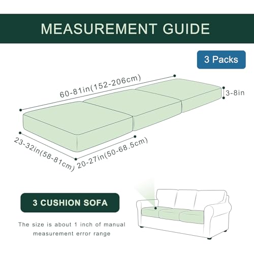 hyha Individual Couch Cushion Covers, Stretch Magic Sofa Seat Cushion Covers Washable, Dog Couch Sofa Slipcover for Pets, ...