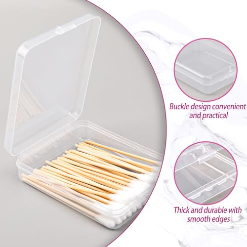 3-Piece Portable Travel Pad Holder - Bathroom Vanity Countertop Storage Organizer - Cotton Ball & Swab Dispenser - Transpa...