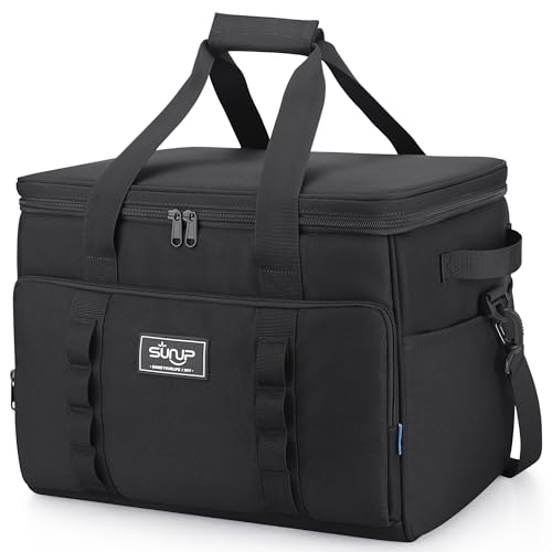 SUNUP 48 Cans Soft Sided Insulated Cooler Bag, Collapsible Large Lightweight Ice Chest, Portable Leak-Proof Cooler for Tra...