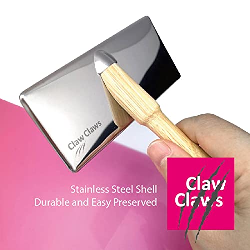 Claw Claws Pet Slicker Brush for Large Dogs, Wooden Handle with Stainless Steel Soft Pins, Gently Remove Tangled, Loose Un...