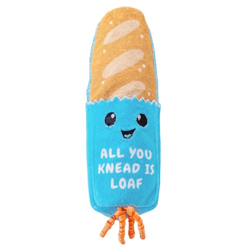 Catstages Loaf Kicker Toy with Catnip and Dental Mesh, Bread Shape, Plush and Ribbon Cat Toy for Kicking, Tossing, and Tee...