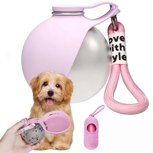 2-in-1 Portable Dog Water Bottle for Small Dogs, Foldable Pet Water Bottle, Portable Super Design Dog Water Bottle for Sma...