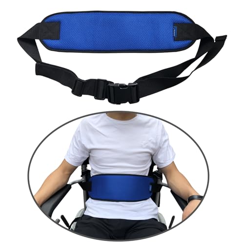 Wheelchair Seat Belt Adjustable Medical Wheelchair Safety Harness for Patient Caring, Cushion Harness Straps with Easy Rel...