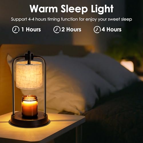 FullyCare Candle Warmer Lamp Electric with Timer: Wax Melts Warmer - Dimmable Candle Wax Warmer Electric Candle Warmer wit...
