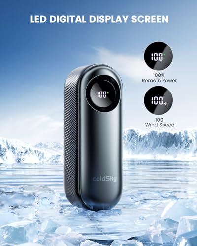 coldSky Portable Handheld Turbo Fan,1-100 Adjustable Speed Personal Fan,4000mAh Rechargeable Mini Fans,16,000 RPM Small Fa...