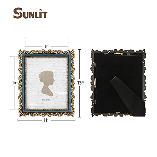 Sunlit Vintage Picture Frame 8x10 Inch, Luxury Antique Photo Frames with Glass Front, Photo Display, Tabletop Wall Hangin...