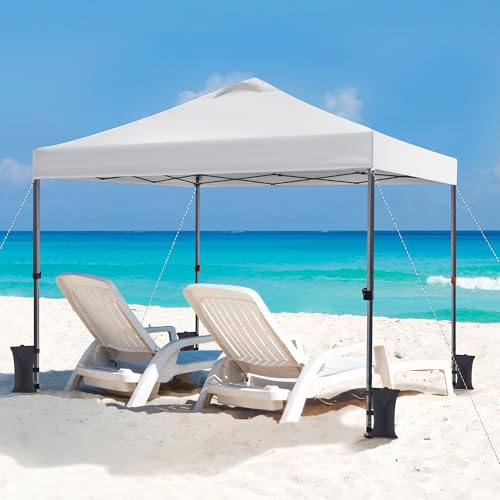 Yaheetech 10x10 Pop up Canopy Tent, Commercial 150D Silver Coated Fabric Outdoor Instant Tent w/Wheeled Bag, 4 Sandbags, 8...