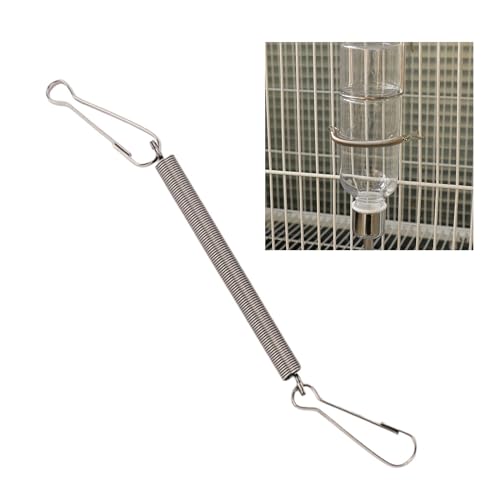 BANYUP 3.1in Spring with Clips Metal Springs 2 Clips Cage Accessories for Small Animal Hamster Guinea Pigs Water Dispenser...