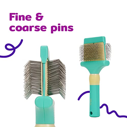 GROOMERSPRO Jelly Pet Double Sided Slicker Brush, Longer Pin, Flexible Head, Fine/Coarse Sides, Removes Unwanted Tangles, ...