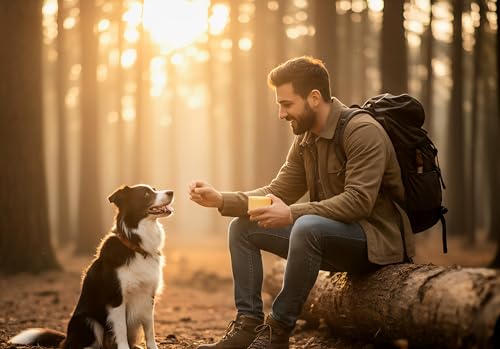 Dog Travel Water Bottle with Food Container – 2-in-1 Portable Pet Water Dispenser, Leak-Proof Dog Water Bottle with Bowl &...