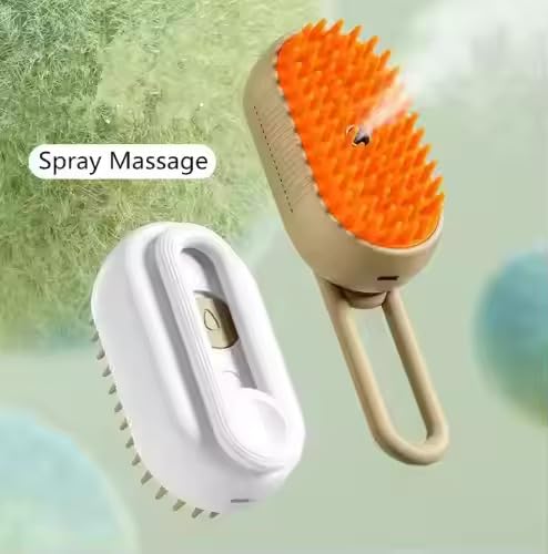3-in-1 Cat Grooming Brush – Water Spray & Self-Cleaning Shedding Brush for Cats & Dogs – Pet Hair Removal & Massage Comb f...