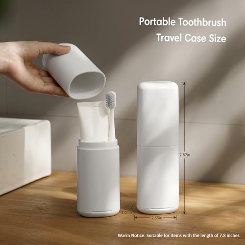 BALUCA Travel Toothbrush Case, Portable Tooth Brush Holder and Toothpaste Cover Container with Mouthwash Cup, Compact Oral...