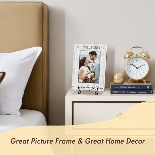 Zgogy Wedding Gifts Wooden Picture Frames 4x6 - You Will Forever Be My Always, Engagement Photo Frame With Stand for Engag...