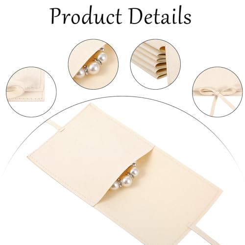 Ymapinc 8PCS Microfiber Jewelry Pouch, 3.15x3.15inch Jewelry Rolls, Luxury Small Gift Bags for Jewelry, Bracelet, Necklac...