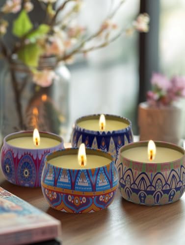 Scented Candles Gift Set for Home - 4 Pack Large 4.4 Oz Soy Wax Candles, Aromatherapy for Relaxation & Stress Relief, Lave...