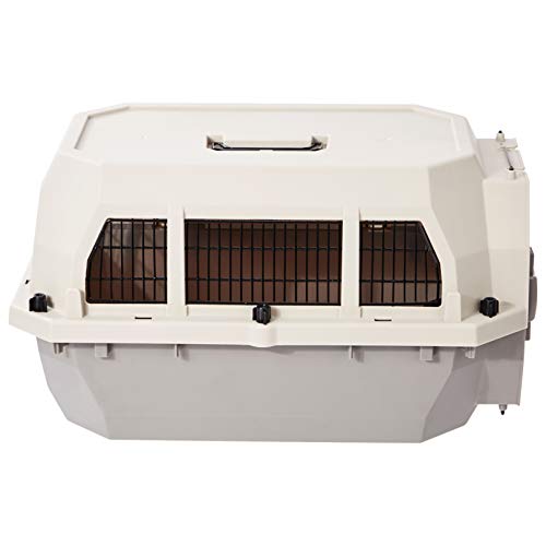 Amazon Basics Hard-Sided Dog and Cat Kennel, Single-Door Travel Pet Carrier with Metal Wire Ventilation, 23.6"L x 15.7"W x...