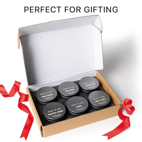 Craft & Kin Scented Votive Candle Gift Set of 6 | Small Luxury Scented Candles Holiday Gift Set for Home | Candle Box with...