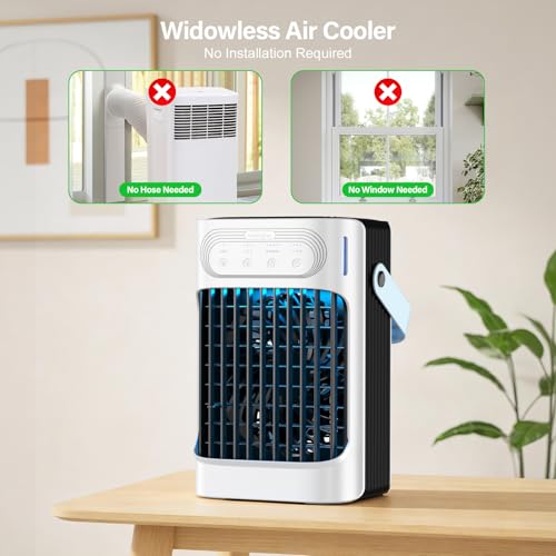 Portable Air Conditioners Cooling Fan, 800ml Mini Air Conditioner Portable AC Unit with 3 Cool Mist & Speeds, 7 Night Ligh...