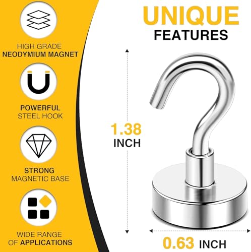 DIYMAG Magnetic Hooks, 30lbs+ Magnet Hook 2026 Cruise Cabin Ship Essentials Heavy Duty Strong Magnets Refrigerator Fridge ...