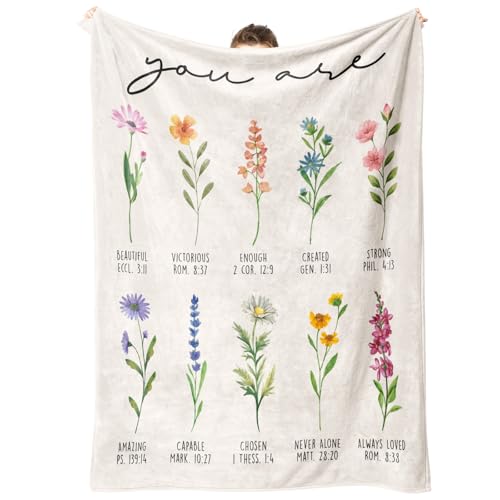 Afterprints Christian Gifts for Women, Christian Blanket with Flowers, Birthday Gifts for Women, Christmas, Inspirational,...