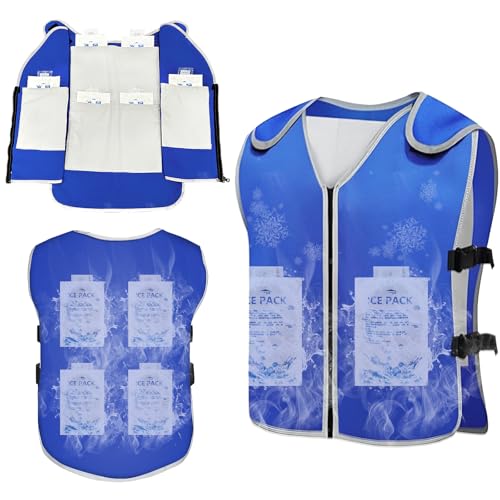 Ice Vest, Cooling Vest for Men & Women with 26 PCS Ice Packs, Adjustable Cool Vests for Working Hot Weather