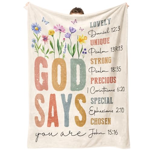 SteadStyle Christian Gifts for Women Birthday - Inspirational Floral Throw, Religious Birthday Gift for Women, Christian B...