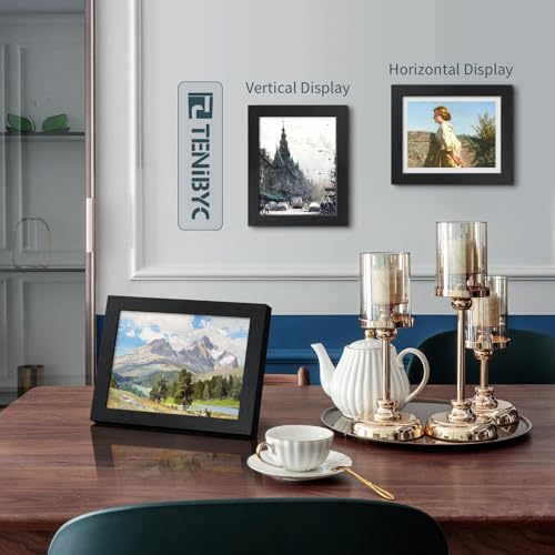 TENIBYC 8x10 Picture Frame Set - 3 Pack, Textured Black Solid Wood, HD Tempered Glass, Gallery Photo Frame, Table or Wall ...