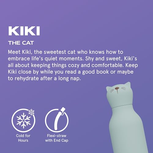 asobu Bestie Bottle Insulated Stainless Steel Water Bottle with Detachable Soft Animal Head Fun Drinking For Kids and Teen...