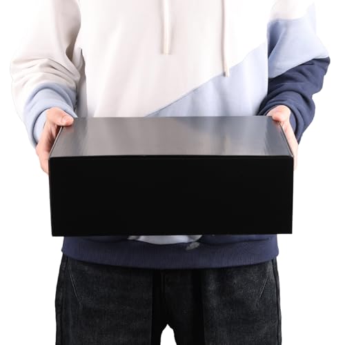 Wtrgas Black 12x9x4 Shipping Boxes Set of 25, Corrugated Cardboard Mailer Boxes for Small Business Shipping, for Modern Bu...